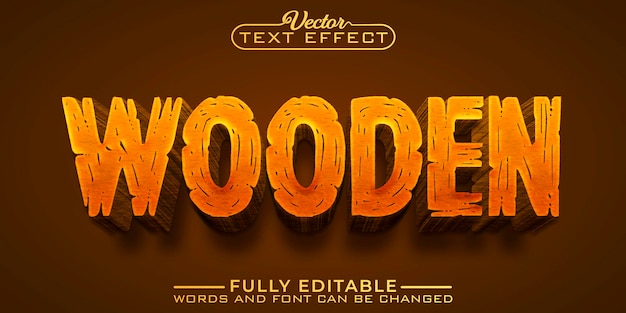 Brown Wooden Editable Text Effect Template