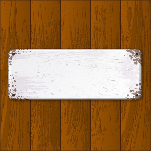 Vector brown wooden texture with nameplate