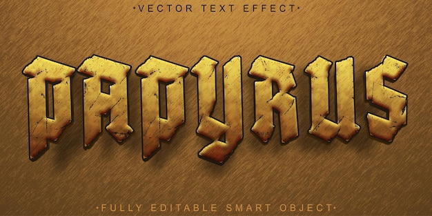 Brown Worn Dirty Paper Papyrus Vector Volledig bewerkbaar Smart Object Text Effect