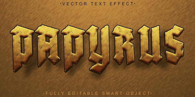 Brown worn dirty paper papyrus vector volledig bewerkbaar smart object text effect