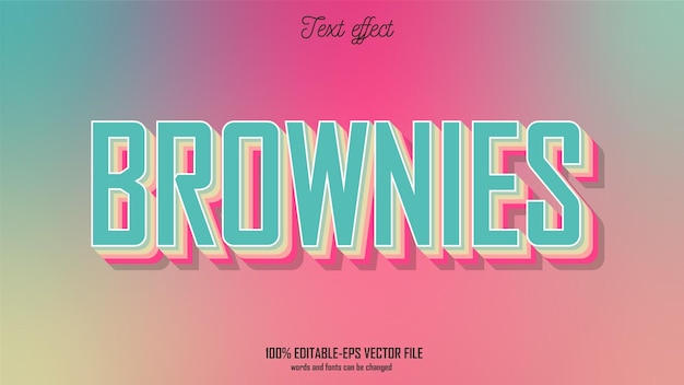 Brownies text effect design vector