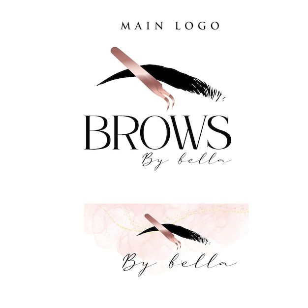 BROWS LOGO DESIGN, Eyebrows Logo, Logo design, Logo, Premade logo, Logo Template, Microblading