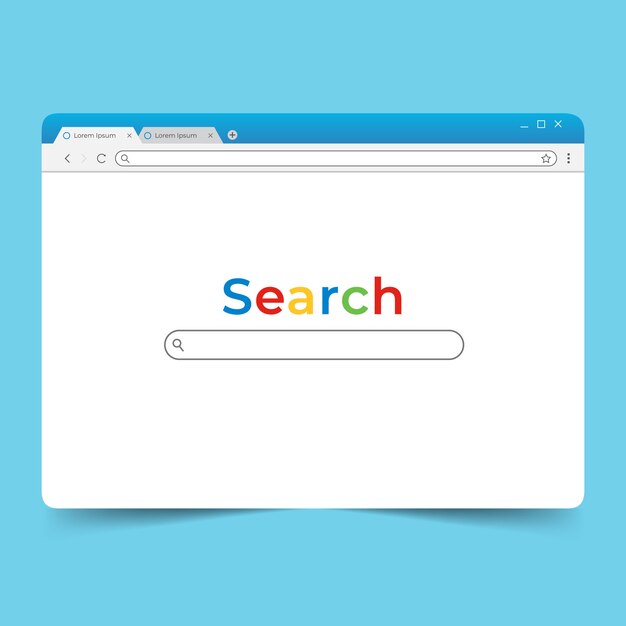 Browser Element With Search Engine Interface Bar Template