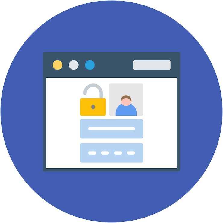 Vector browser login vector illustration style