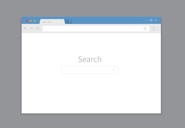 Mockup del browser per il sito web isolato su sfondo grigio interfaccia utente della pagina web