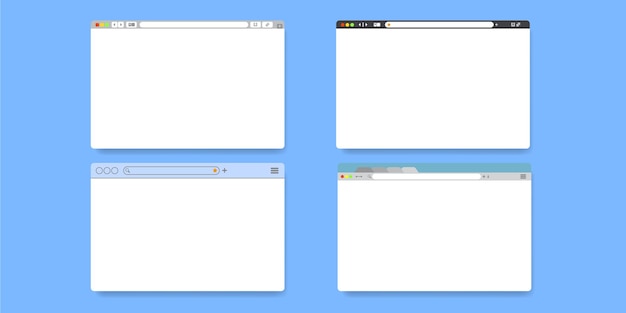 Vettore insieme del modello di progettazione della pagina del browser