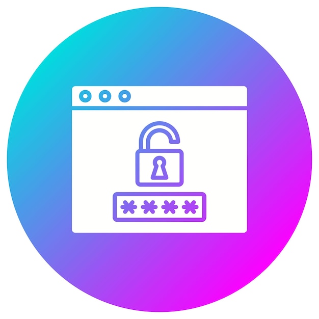 Vector browser password vector icon can be used for protection and security iconset