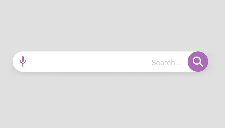 Vector browser search bar web page internet browser button search box template internet search system simple element of user interface design vector illustration