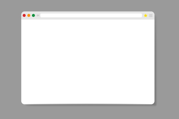 Шаблон браузера в светлой теме для ноутбука веб-сайта и значок компьютера на белом фоне Векторная иллюстрация