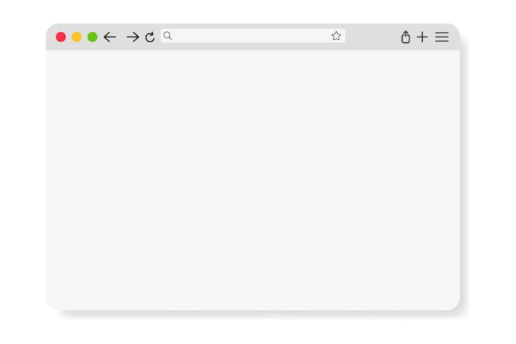 Vector browser window blank minimalistic interface userfriendly empty technology online navigation desktop tab display dark mode light mode contrast web design internet template browsing
