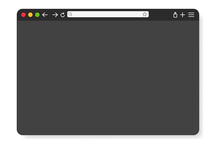 Vector browser window blank minimalistic interface userfriendly empty technology online navigation desktop tab display dark mode light mode contrast web design internet template browsing