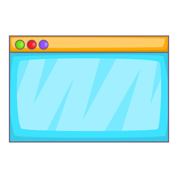 Vettore icona della finestra del browser illustrazione a fumetto dell'icona vettoriale della finestre del browser per la progettazione web