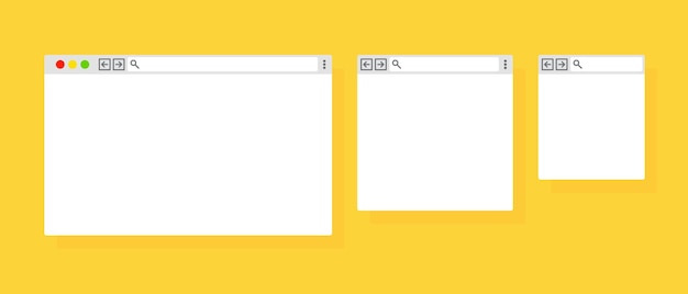 Browser window icon set. empty web page mockup. internet browser. vector on isolated background. eps 10.