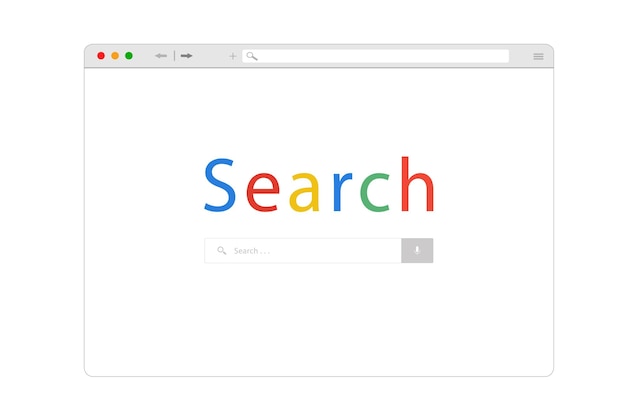 Вектор Окно браузера на белом фоне браузер поиск в интернете плоская векторная иллюстрация запасов