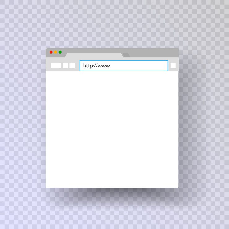 Vector browser window. template browser. mac browser. input string web links. 