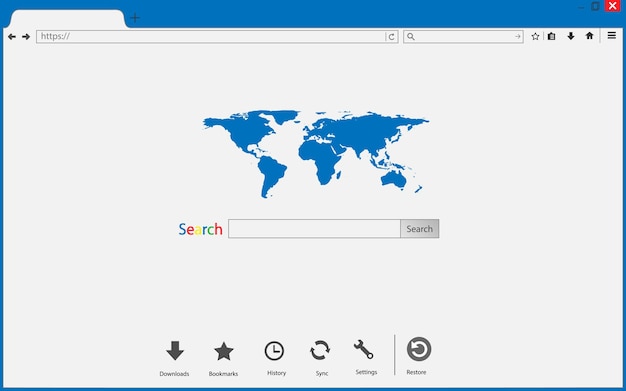 Vector browser window on transparent. browser search