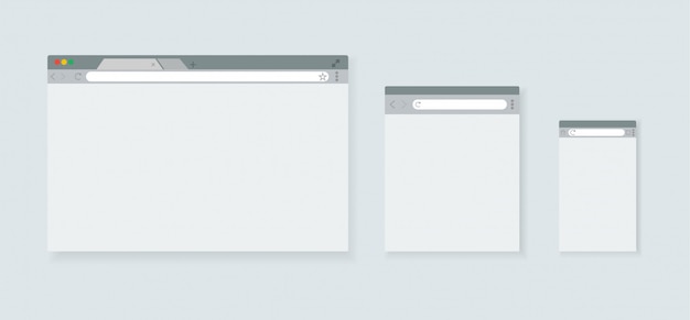 Vector browser window on your pc, tablet and mobile phone.