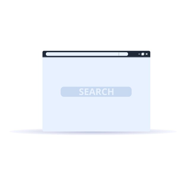 Vector browser zoekpictogram cartoon van browser searchvector pictogram voor webdesign geïsoleerd op een witte achtergrond