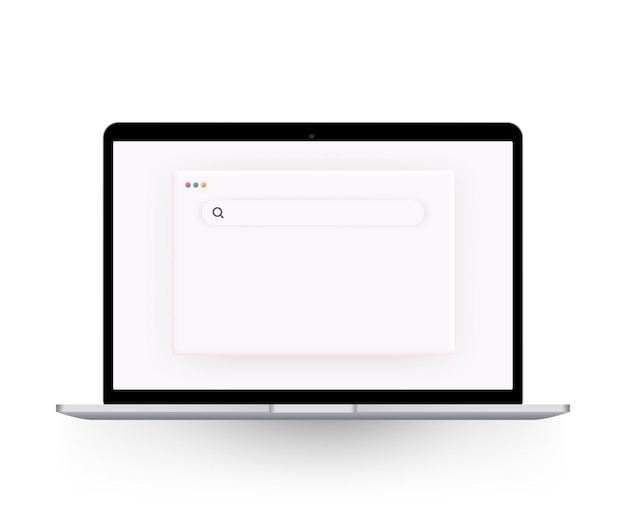 Browsersjabloon in licht thema voor website, laptop en computer.