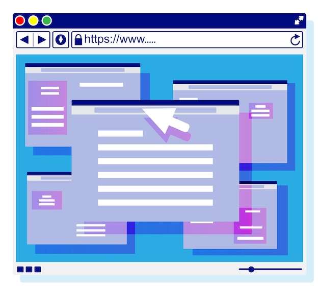 Browservenster Gebruikersinterface besturingssysteem