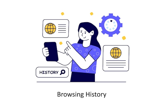 Browsing History Flat Style Design Vector illustration Stock illustration