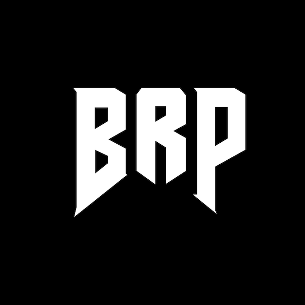 ブラック・アンド・ホワイト・カラー・コンビネーション (BRP) のロゴデザインはBRP ベクトル BRP アイコン BRP アルファベット BRP タイポグラフィーのロゴデザインです