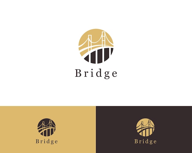 Brug logo creatieve cirkel teken symbool illustratie vector zakelijke financiën