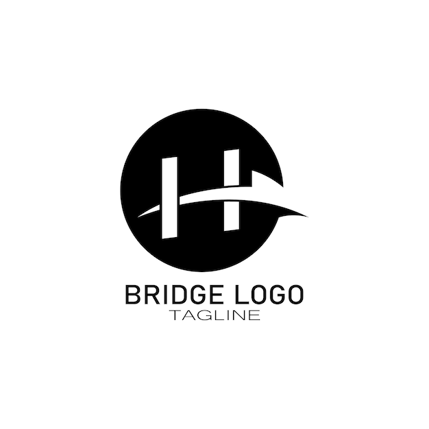 Brug logo vector pictogram illustratie ontwerpsjabloon