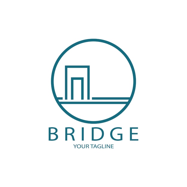 Brug logo vector pictogram illustratie ontwerpsjabloon