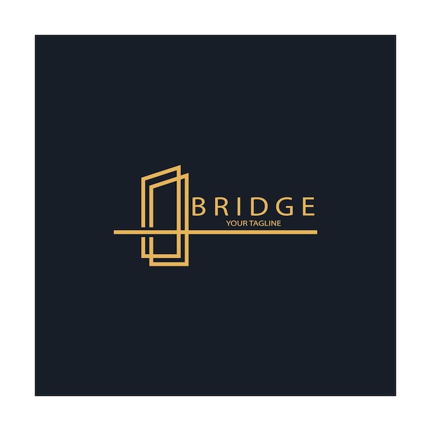 Brug logo vector pictogram illustratie ontwerpsjabloon