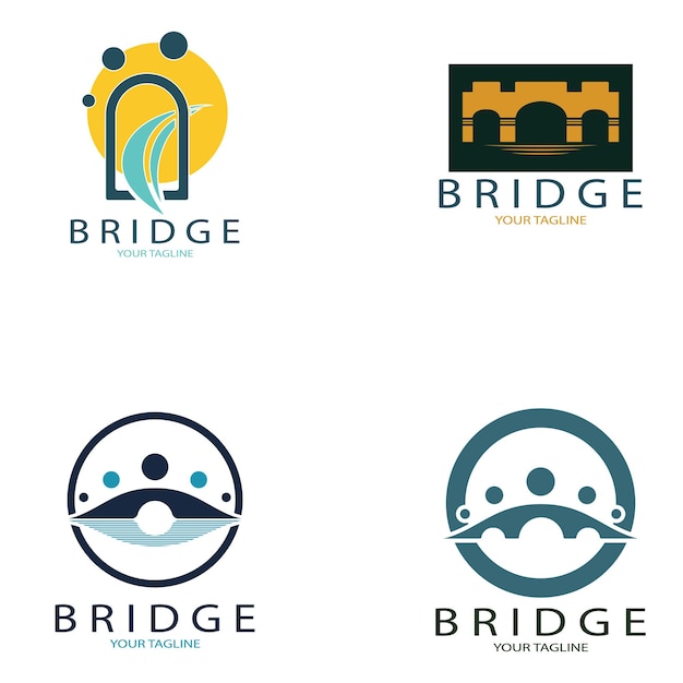 Brug logo vector pictogram illustratie ontwerpsjabloon