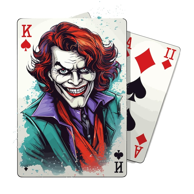 Vector bruggrootte joker speelkaart plus omgekeerde