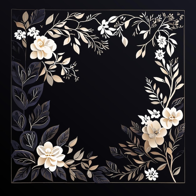 Bruiloft bloem uitnodigingskaart sjabloonontwerp of bloem frame ontwerp