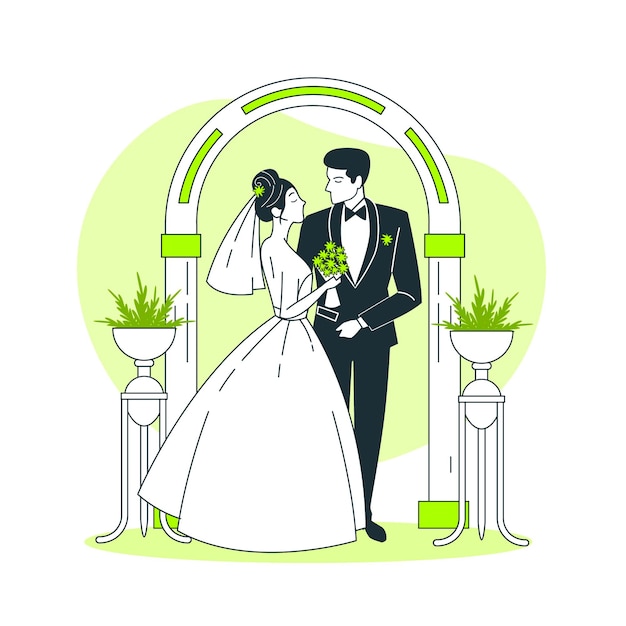 Bruiloft concept illustratie