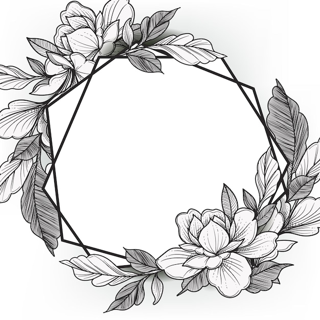 bruiloft geometrische frame decoratie met prachtige flora ornamenten