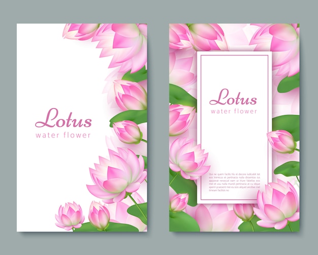 Bruiloft kaartsjabloon met roze lotus