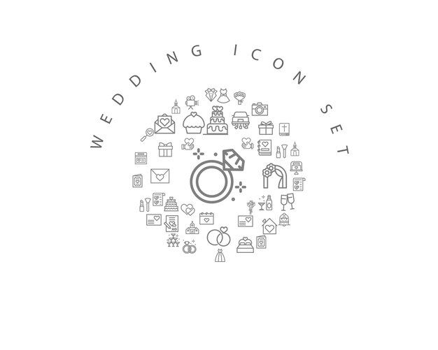 Bruiloft pictogram decorontwerp