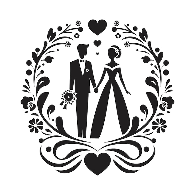 bruiloft silhouet vector logo