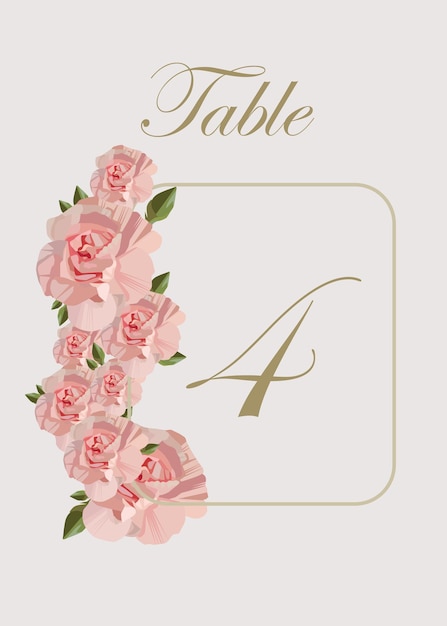 Bruiloft tafelkaart in platte ontwerpstijl