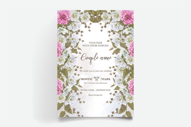 bruiloft uitnodiging bloemen sjablonen