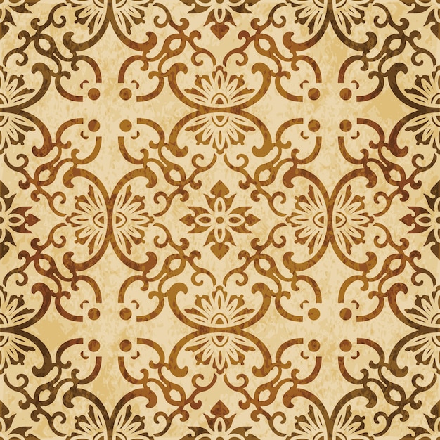 Bruin aquarel textuur, naadloze patroon, ronde kromme cross frame bloem