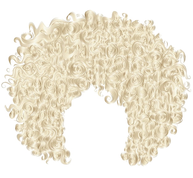 Vector bruin blond trendy krullend haar. realistische 3d. kapsel.