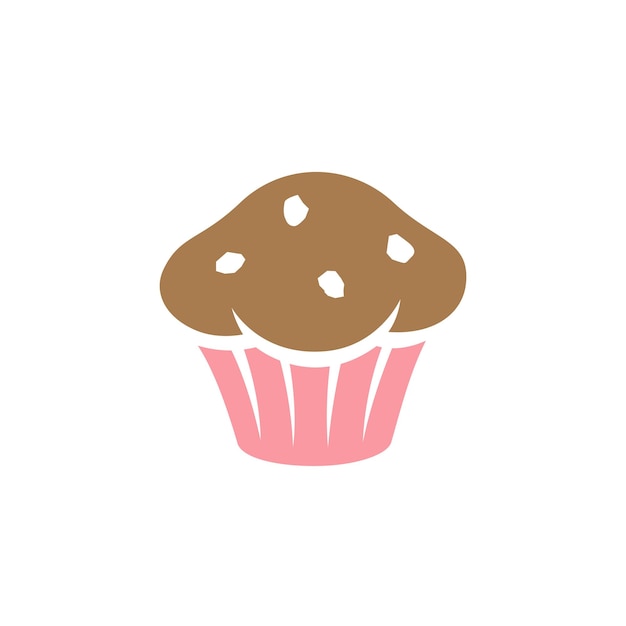 Bruin en roze muffin icoon geïsoleerd op een witte achtergrond vector illustratie