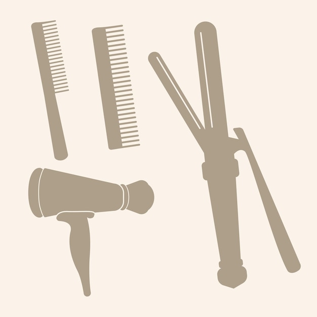 Bruin kapsel Tools silhouet