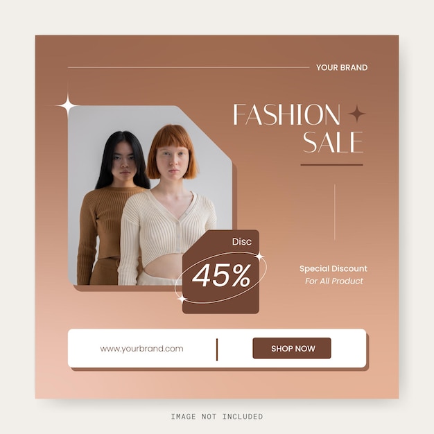 Bruin Minimalisme Fashion Sale Instagram-berichtsjablonen