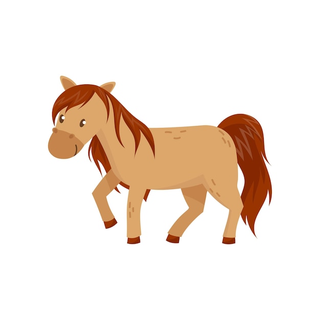 Bruin paard pony vector illustratie op een witte achtergrond