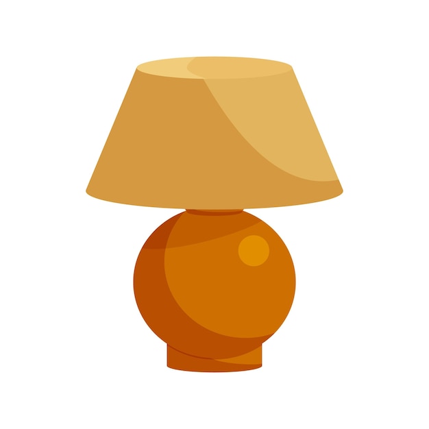 Bruin tafellamp icoon in cartoon stijl op een witte achtergrond