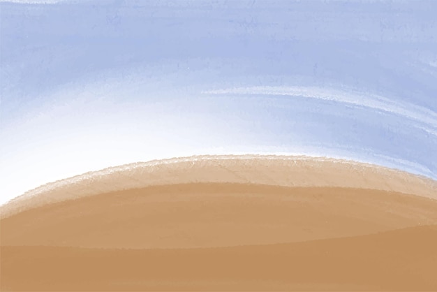Vector bruin zand en blauwe lucht achtergrond aquarel stijl