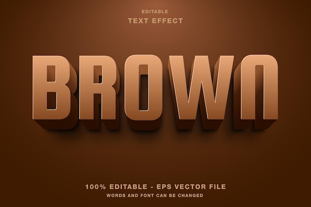 Vector bruine 3d-bewerkbare tekst-effect
