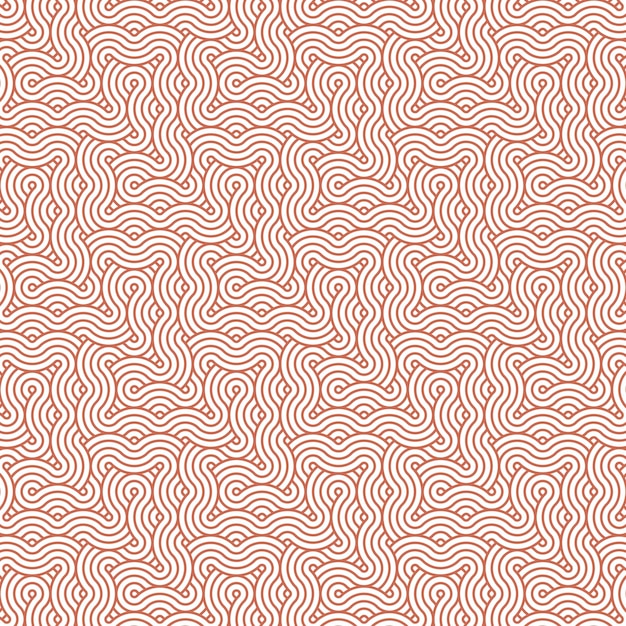 Vector bruine abstracte geometrische japanse overlappende cirkels lijnen en golven patroon